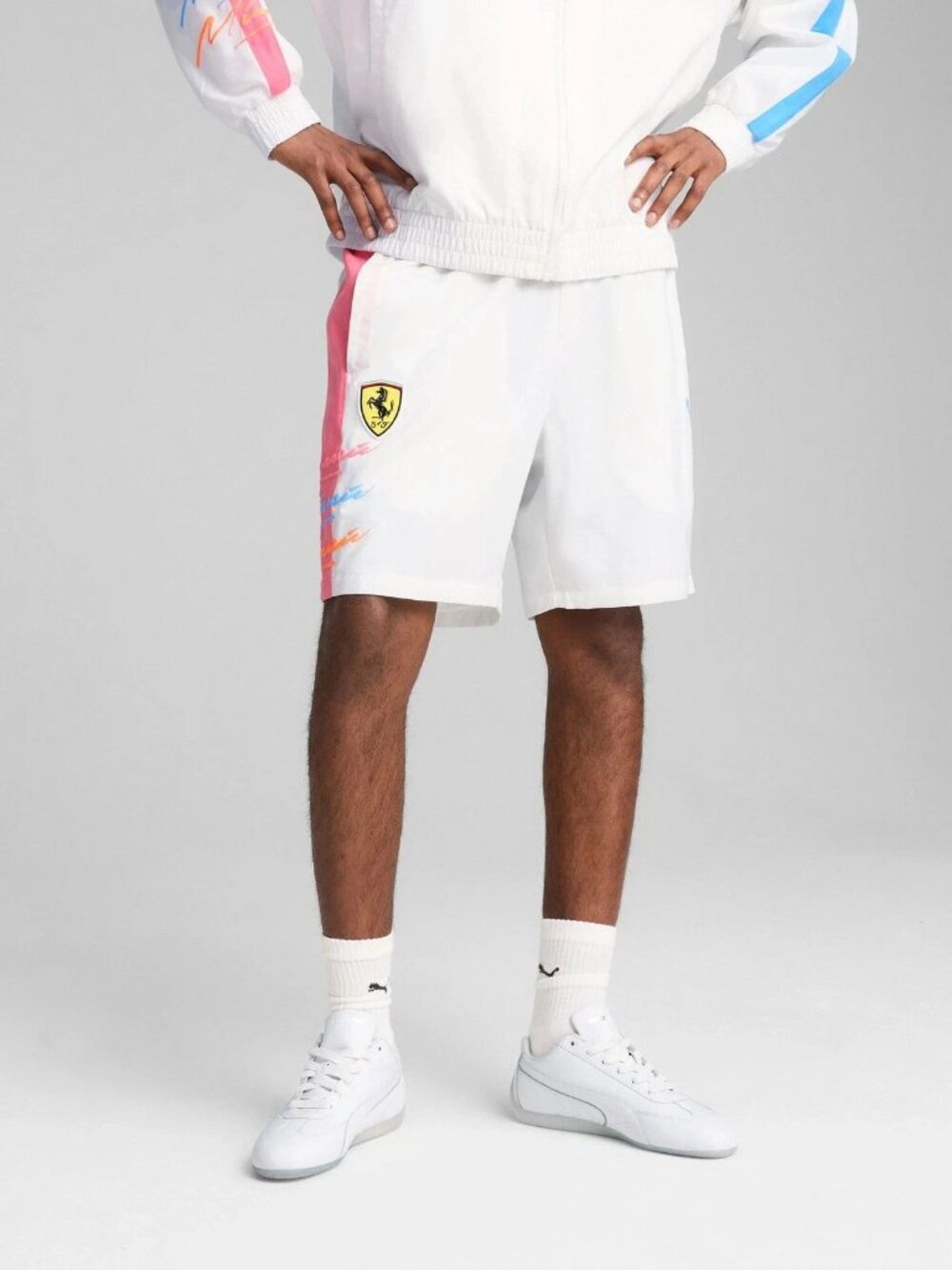NEW! Men's Puma Ferrari Limited Edition White Miami T7 Shorts